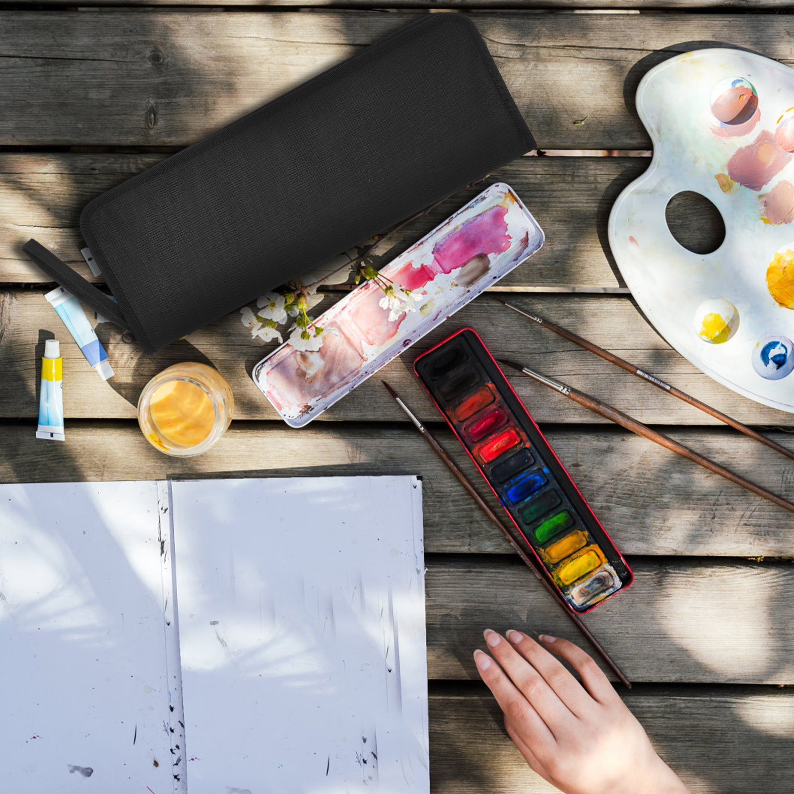 1Pcs 15 Slot Artist Brush Hold - огляд і ціна Case With Pencil Holder