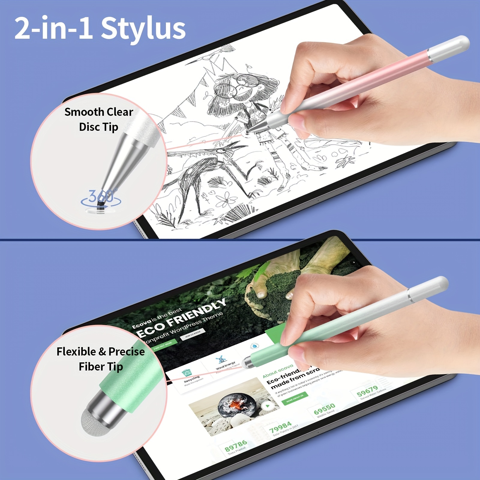 2 in 1 Universal Stylus Pen fo - огляд і ціна Drawing Tablet Pen Accessories