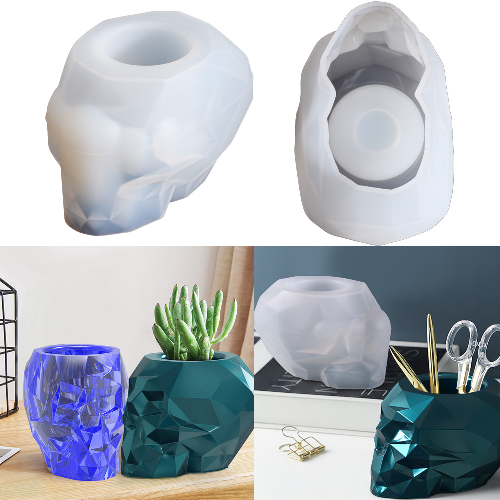 Skull Shape Mold Pen Holder Si - огляд і ціна Case With Pencil Holder