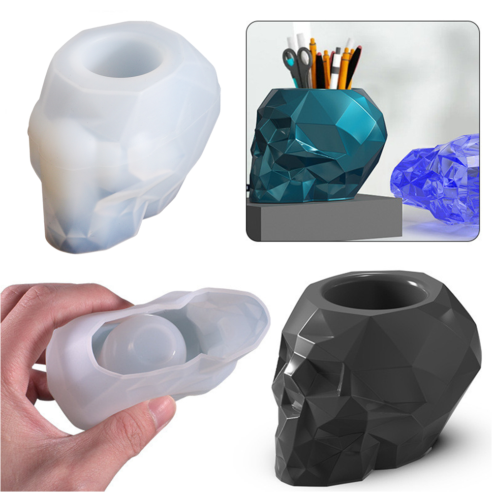Skull Shape Mold Pen Holder Si - огляд і ціна Case With Pencil Holder